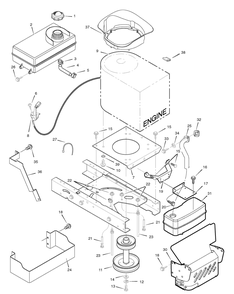Engine Mount Diagram and Parts List for 7800280-405628X114 2008 Briggs and Stratton Lawn Tractor
